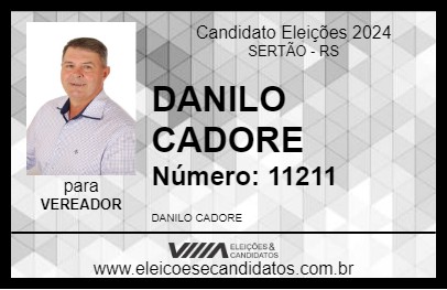 Candidato DANILO CADORE 2024 - SERTÃO - Eleições