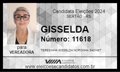 Candidato GISSELDA 2024 - SERTÃO - Eleições