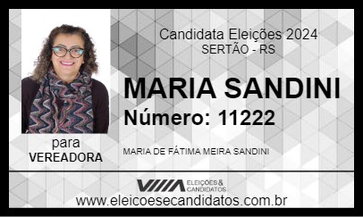 Candidato MARIA SANDINI 2024 - SERTÃO - Eleições