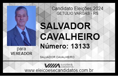 Candidato SALVADOR CAVALHEIRO 2024 - GETÚLIO VARGAS - Eleições