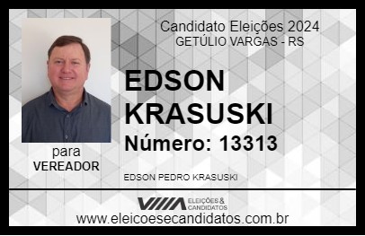 Candidato EDSON KRASUSKI 2024 - GETÚLIO VARGAS - Eleições