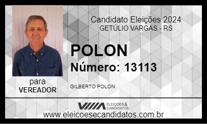 Candidato POLON 2024 - GETÚLIO VARGAS - Eleições