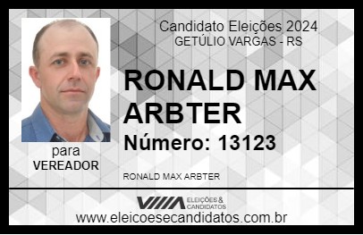 Candidato RONALD MAX ARBTER 2024 - GETÚLIO VARGAS - Eleições