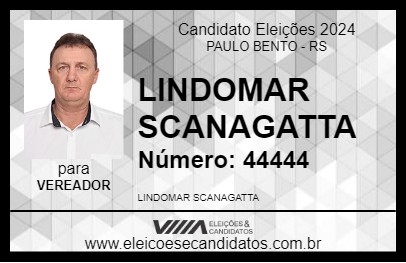 Candidato LINDOMAR SCANAGATTA 2024 - PAULO BENTO - Eleições