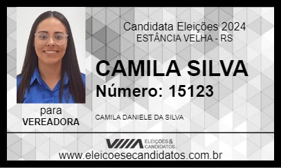 Candidato CAMILA SILVA 2024 - ESTÂNCIA VELHA - Eleições