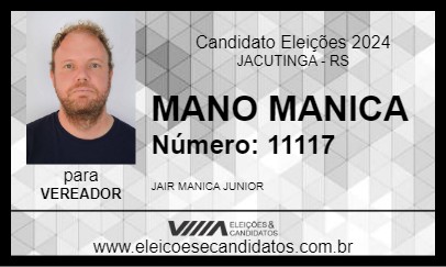 Candidato MANO MANICA 2024 - JACUTINGA - Eleições