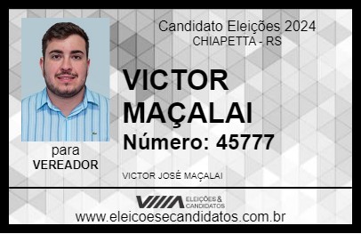 Candidato VICTOR MAÇALAI 2024 - CHIAPETTA - Eleições