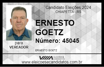 Candidato ERNESTO GOETZ 2024 - CHIAPETTA - Eleições