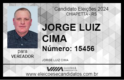 Candidato JORGE LUIZ CIMA 2024 - CHIAPETTA - Eleições