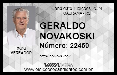 Candidato GERALDO NOVAKOSKI 2024 - GAURAMA - Eleições