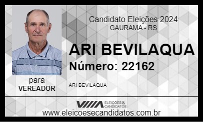 Candidato ARI BEVILAQUA 2024 - GAURAMA - Eleições