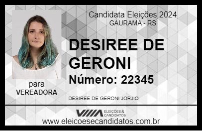 Candidato DISIREE DE GERONI 2024 - GAURAMA - Eleições