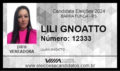 Candidato LILI GNOATTO 2024 - BARRA FUNDA - Eleições