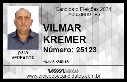 Candidato VILMAR KREMER 2024 - JACUIZINHO - Eleições