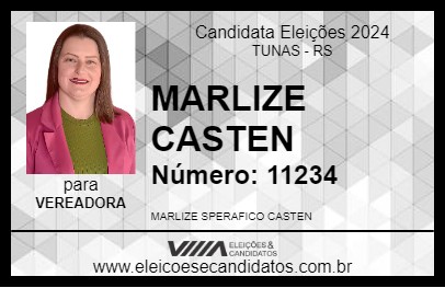 Candidato MARLIZE CASTEN 2024 - TUNAS - Eleições