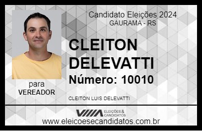 Candidato CLEITON DELEVATTI 2024 - GAURAMA - Eleições