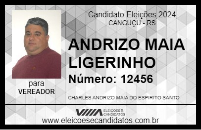 Candidato ANDRIZO MAIA LIGERINHO  2024 - CANGUÇU - Eleições