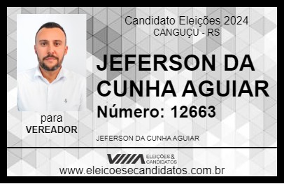 Candidato JEFERSON DA CUNHA AGUIAR  2024 - CANGUÇU - Eleições