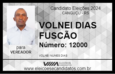 Candidato VOLNEI DIAS FUSCÃO 2024 - CANGUÇU - Eleições