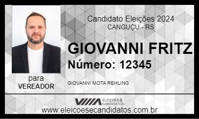 Candidato GIOVANNI FRITZ 2024 - CANGUÇU - Eleições