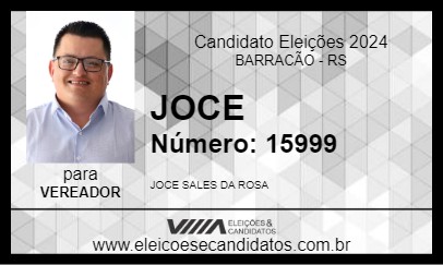 Candidato JOCE 2024 - BARRACÃO - Eleições