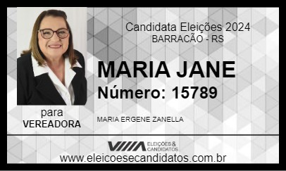 Candidato MARIA JANE 2024 - BARRACÃO - Eleições