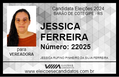 Candidato JESSICA FERREIRA 2024 - BARÃO DE COTEGIPE - Eleições