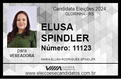 Candidato ELUSA SPINDLER 2024 - GLORINHA - Eleições