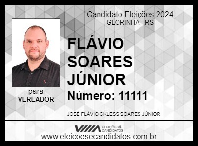 Candidato FLÁVIO SOARES JÚNIOR 2024 - GLORINHA - Eleições