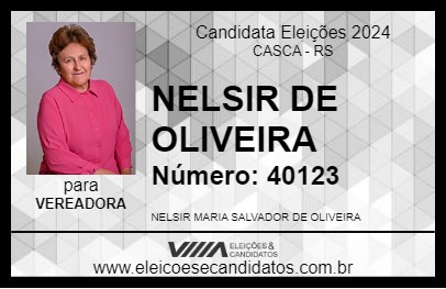 Candidato NELSIR DE OLIVEIRA 2024 - CASCA - Eleições