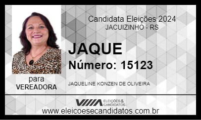 Candidato JAQUE 2024 - JACUIZINHO - Eleições