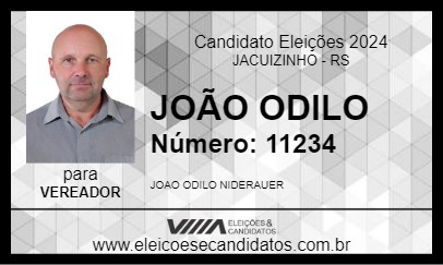 Candidato JOÃO ODILO 2024 - JACUIZINHO - Eleições