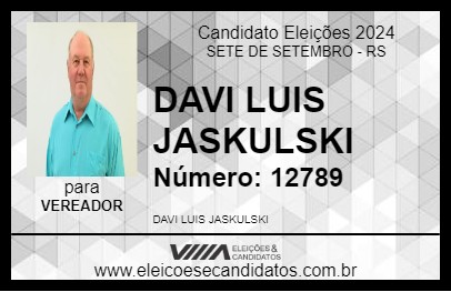 Candidato DAVI LUIS JASKULSKI 2024 - SETE DE SETEMBRO - Eleições