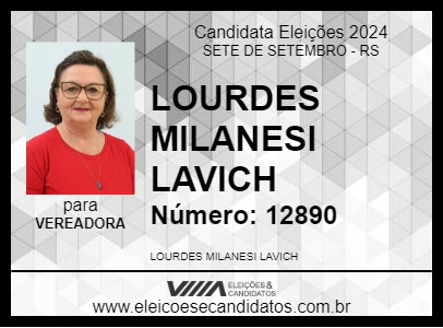 Candidato LOURDES MILANESI LAVICH 2024 - SETE DE SETEMBRO - Eleições