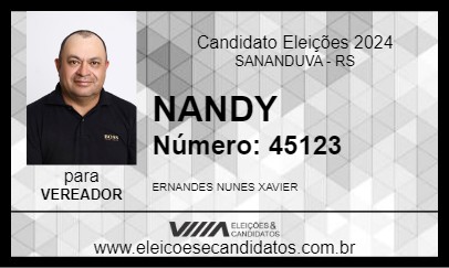 Candidato NANDY 2024 - SANANDUVA - Eleições