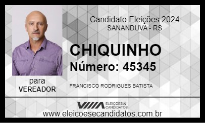 Candidato CHIQUINHO 2024 - SANANDUVA - Eleições