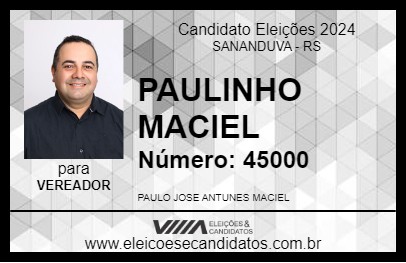 Candidato PAULINHO MACIEL 2024 - SANANDUVA - Eleições