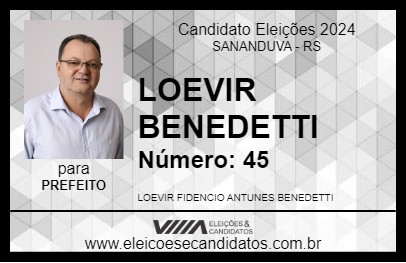 Candidato LOEVIR BENEDETTI 2024 - SANANDUVA - Eleições