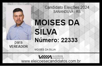 Candidato MOISES DA SILVA 2024 - SANANDUVA - Eleições