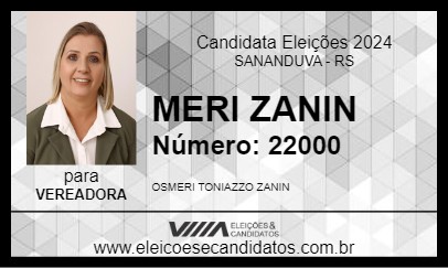 Candidato MERI ZANIN 2024 - SANANDUVA - Eleições