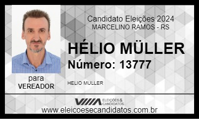 Candidato HÉLIO MÜLLER 2024 - MARCELINO RAMOS - Eleições