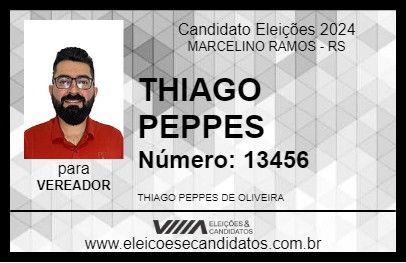 Candidato THIAGO PEPPES 2024 - MARCELINO RAMOS - Eleições