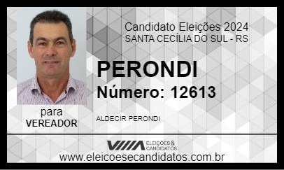 Candidato PERONDI 2024 - SANTA CECÍLIA DO SUL - Eleições