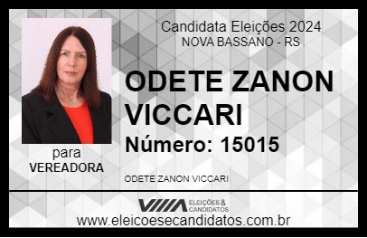 Candidato ODETE ZANON VICCARI 2024 - NOVA BASSANO - Eleições