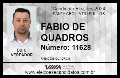 Candidato FABIO DE QUADROS 2024 - SANTA CECÍLIA DO SUL - Eleições