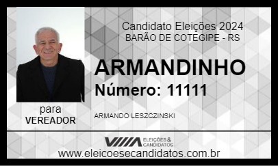 Candidato ARMANDINHO 2024 - BARÃO DE COTEGIPE - Eleições