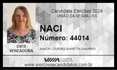 Candidato NACI 2024 - UNIÃO DA SERRA - Eleições