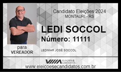 Candidato LEDI SOCCOL 2024 - MONTAURI - Eleições