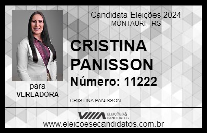 Candidato CRISTINA PANISSON 2024 - MONTAURI - Eleições