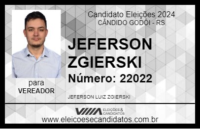 Candidato JEFERSON ZGIERSKI 2024 - CÂNDIDO GODÓI - Eleições